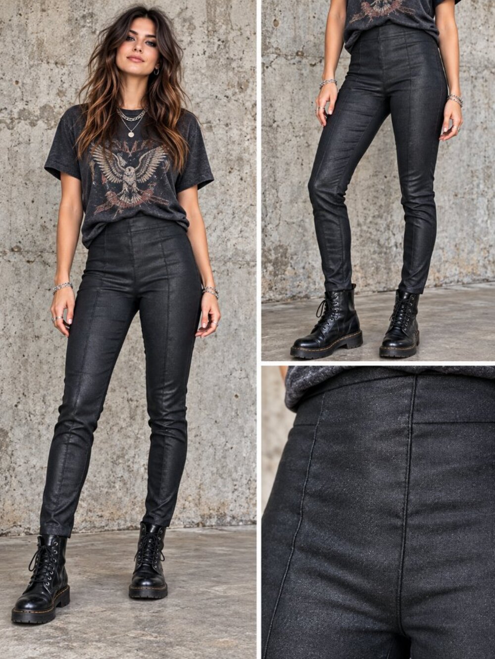 High wasted H&M denim look leggings